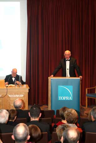 Professor Sir Alasdair Breckenridge delivering the TOPRA Annual Lecture
