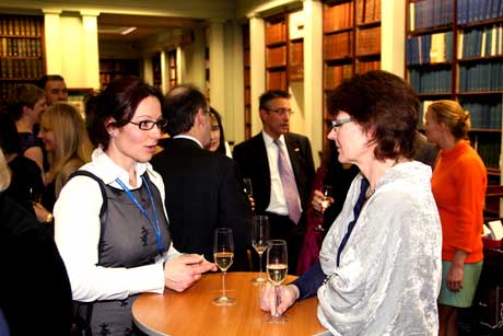 Networking during the drinks reception