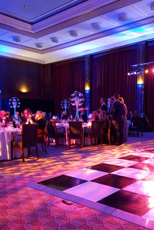 The dance floor and dinner tables