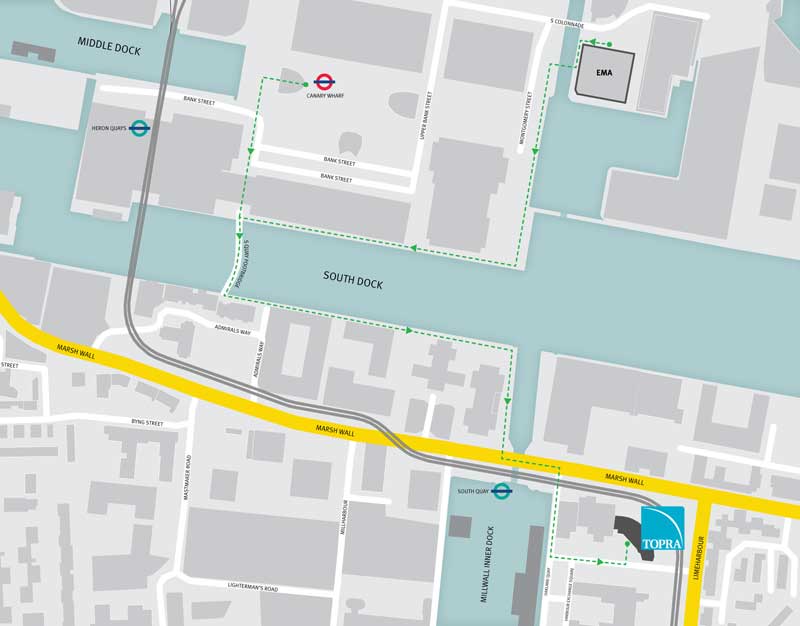 Map of TOPRA E14 9GE
